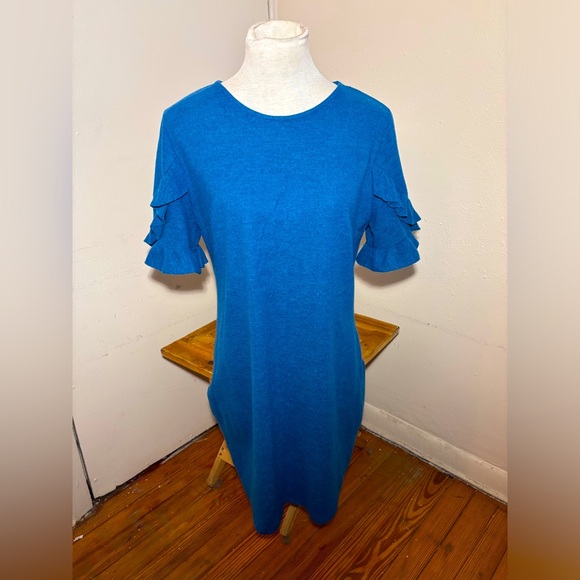 Pinkblush Ruffle Sleeve Maternity Sweater Dress - Picture 1 of 10